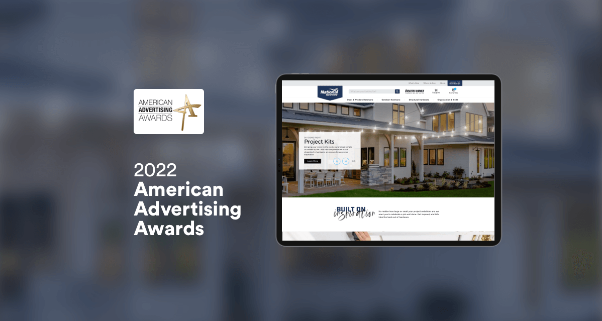 Congrats to National Hardware, our 2022 ADDY award-winning client partner